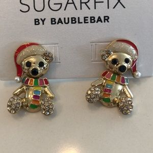 SUGARFIX by BaubleBar Multi Holiday Bear Stud Earring nwt